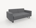 Bild 2 Avana 2-sits soffa, tygklädd, lackade metallben