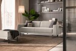 Bild 3 Avana 2-sits soffa, tygklädd, lackade metallben