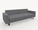 Bild 2 Avana 3-sits soffa, tygklädd, lackade metallben