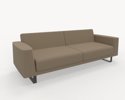 Bild 2 Avana 3-sits soffa, italiensk läder, metallben